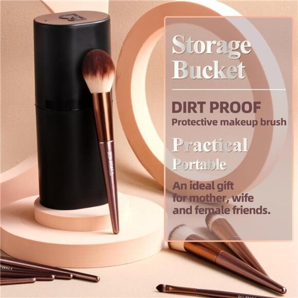 Makeup Brush Set 18 Pcs Premium Synthetic Foundation Powder Concealers - Picture 3 of 6